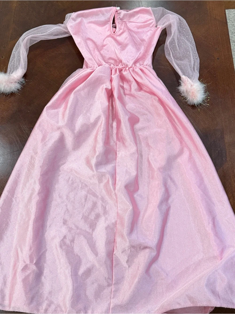 Barbie Girls Pink Sparkle Dress with Feather Trim. Sz M